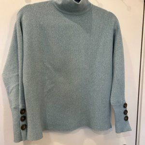 Sfera Collection Blue Mock Turtleneck Sweater. Roomy Size XS